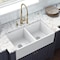 Ruvati 33"x18" Fireclay Farmhouse Apron-Front Kitchen Sink Double Bowl, Wht RVL2311WH - alternate 1